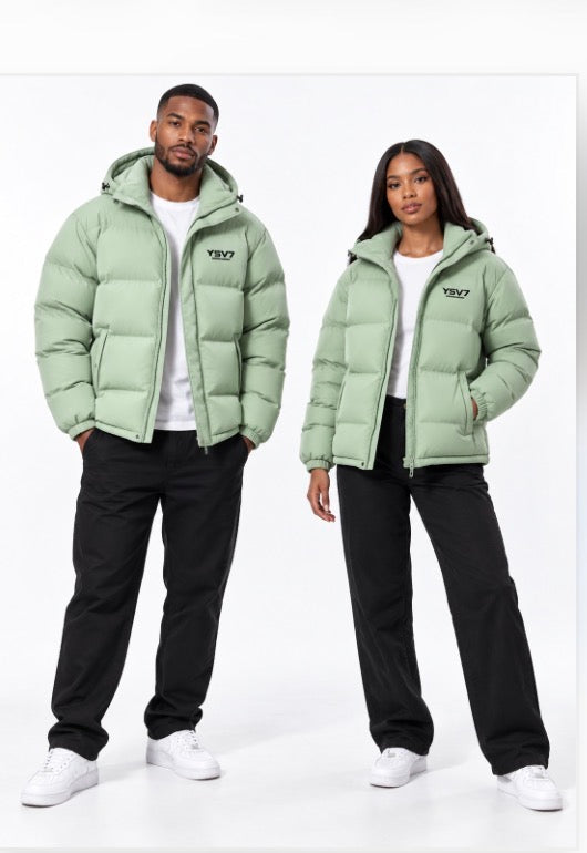 MENS MINT GREEN PADDED PUFFER JACKETS