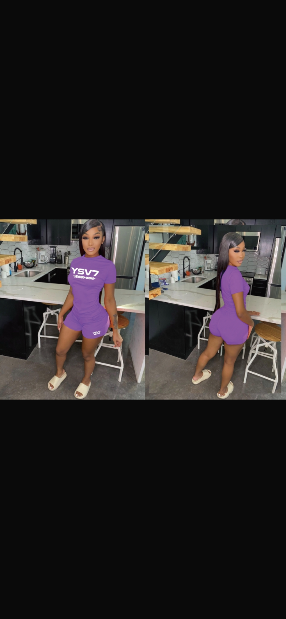 WOMENS PURPLE FITTED TWO PIECE