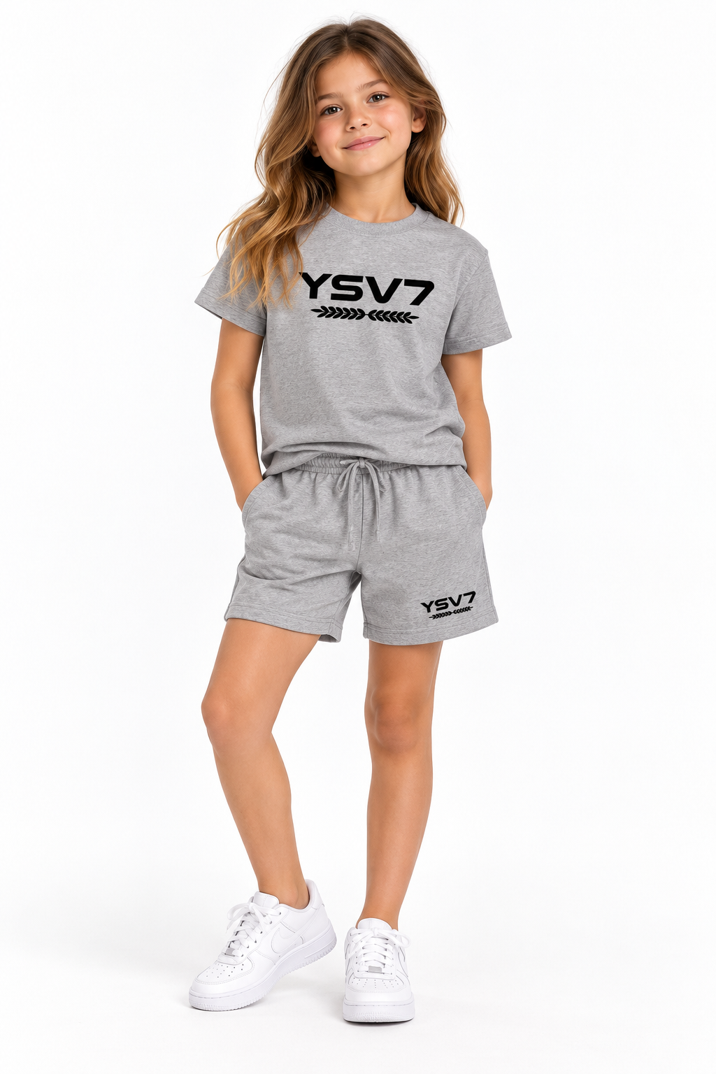 KIDS COLLECTION LIGHT GREY T SHIRT SET