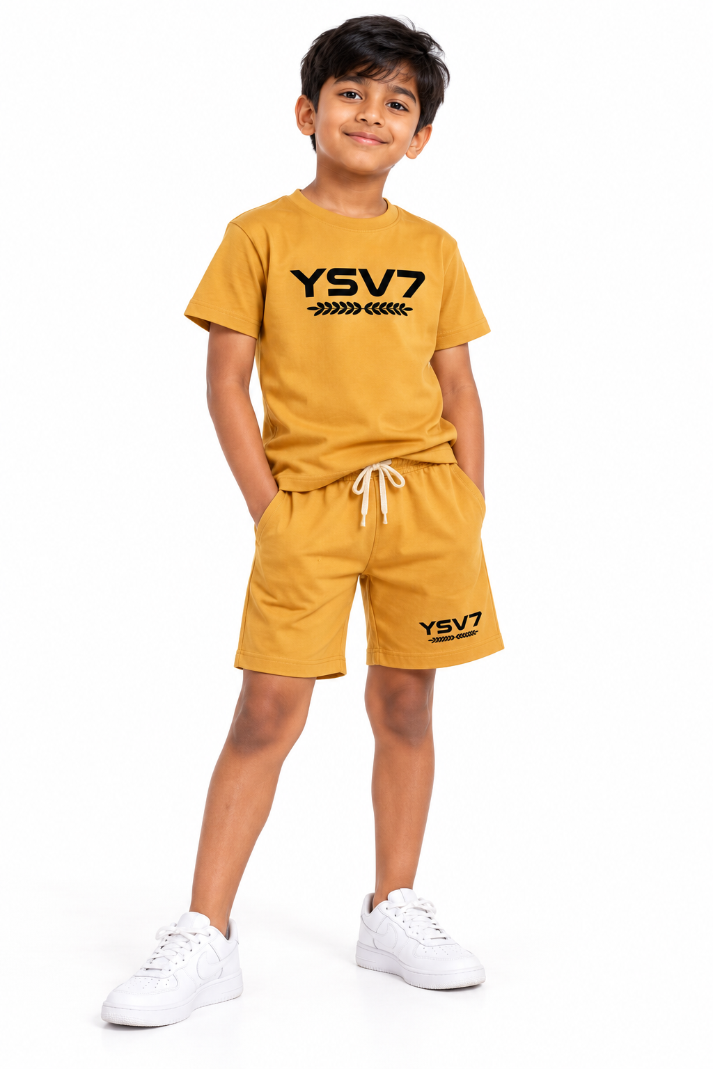 KIDS COLLECTION MUSTARD YELLOW T SHIRT SET