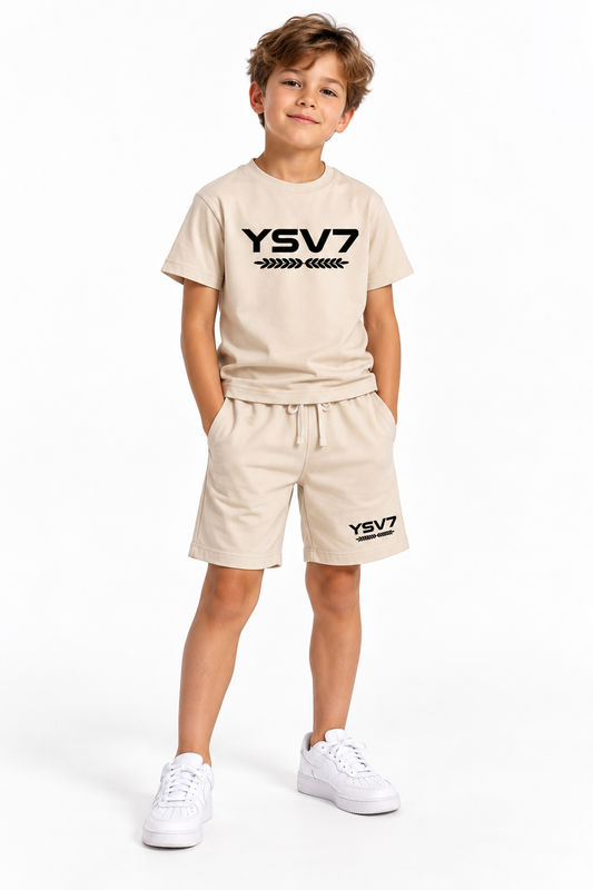 KIDS COLLECTION CHAMPAGNE BEIGE T SHIRT SET