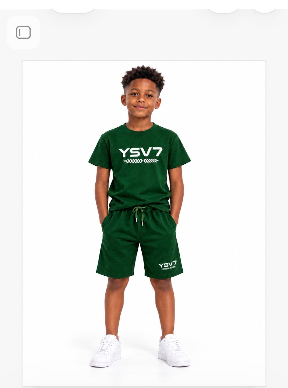 KIDS SHORT SET GREEN