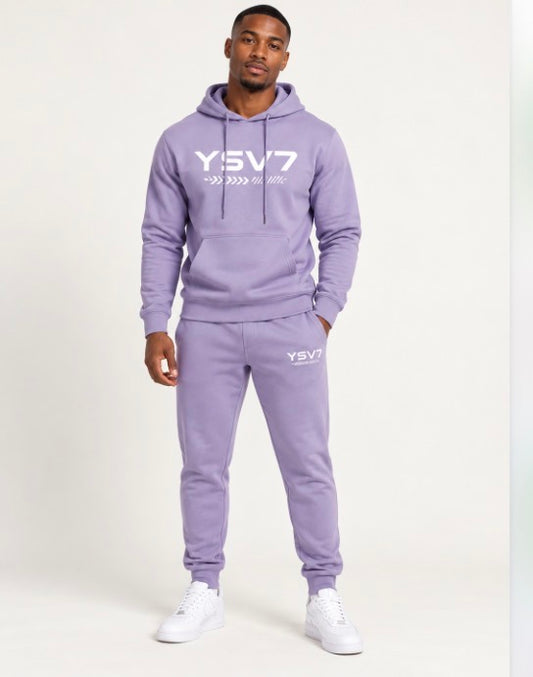 MENS LIGHT PURPLE WARM HOODED TRACKSUIT