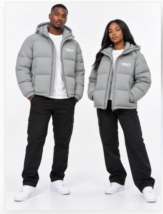 MENS LIGHT GREY PADDED PUFFER JACKET AUTUMN/WINTER COLLECTION