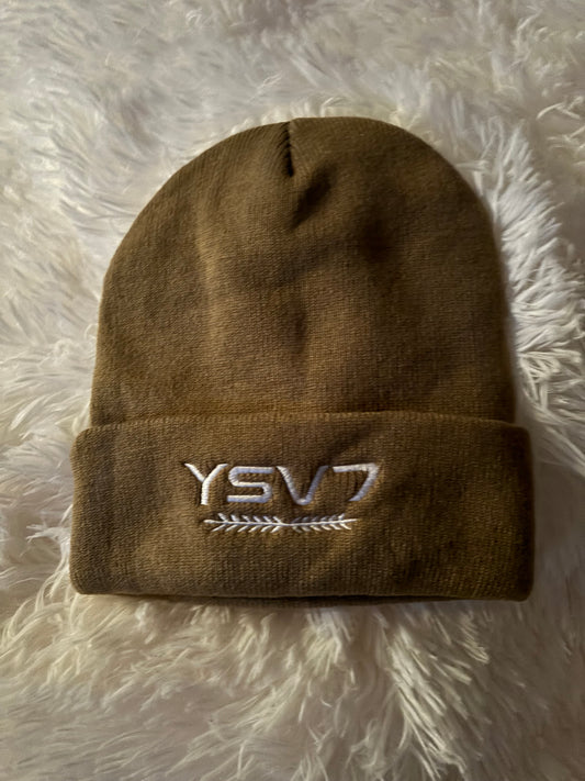 UNISEX GREEN BEANIE EMBROIDERED WHITE LOGO