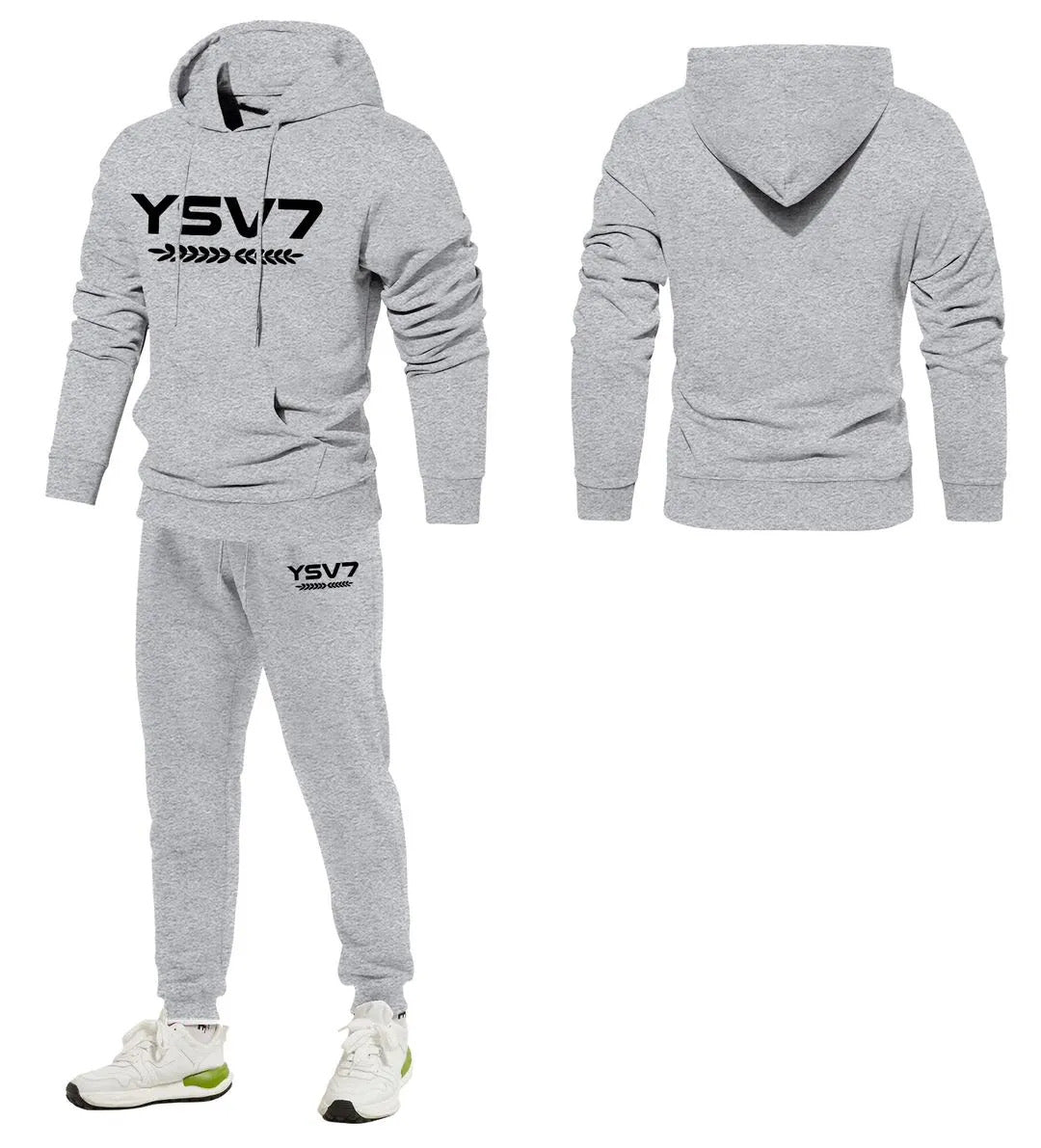 MENS GREY WARM HOODED TRACKSUIT