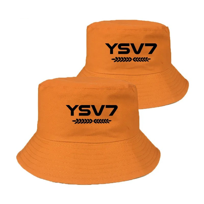 UNISEX MUSTARD BUCKET HAT BLACK LOGO