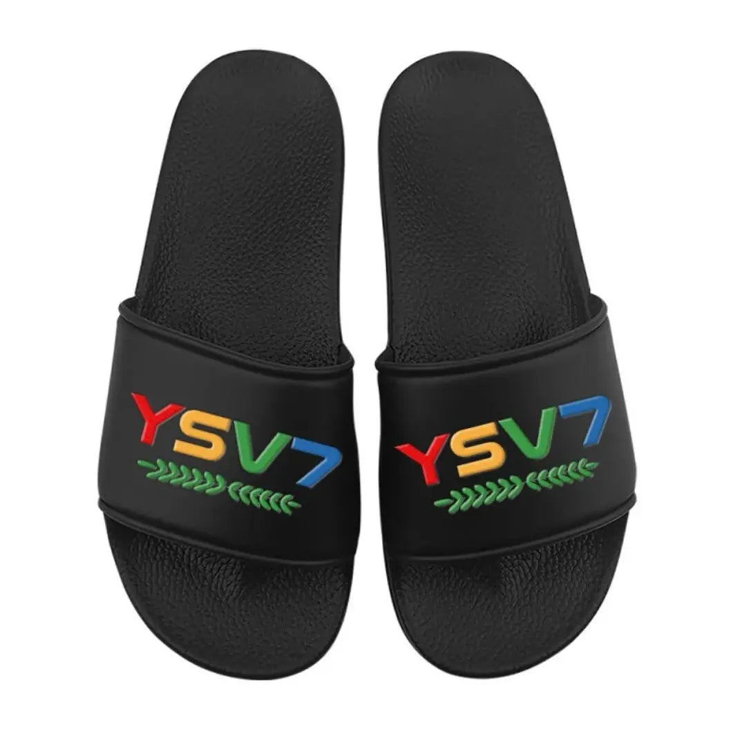UNISEX BLACK SLIDERS COLOURFUL LOGO