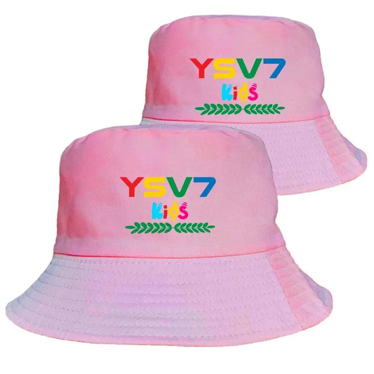 KIDS COLLECTION PINK BUCKET HAT COLOURFUL LOGO