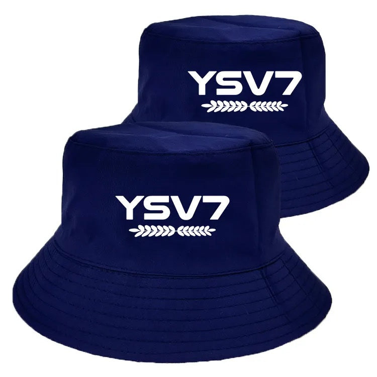 UNISEX NAVY BUCKET HAT WHITE LOGO