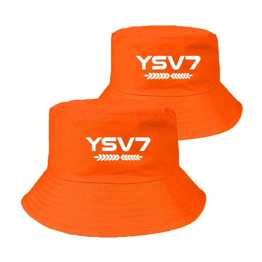 UNISEX ORANGE BUCKET HAT WHITE LOGO