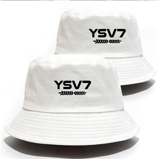 UNISEX WHITE BUCKET HAT BLACK LOGO