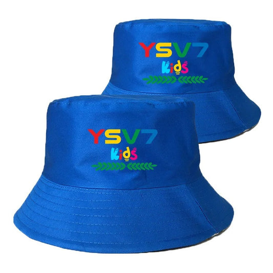 KIDS COLLECTION COBALT BLUE BUCKET HAT COLOURFUL LOGO