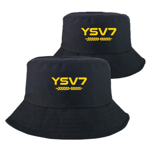 UNISEX BLACK BUCKET HAT YELLOW LOGO