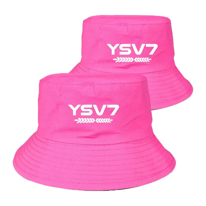 UNISEX DARK PINK BUCKET HAT WHITE LOGO