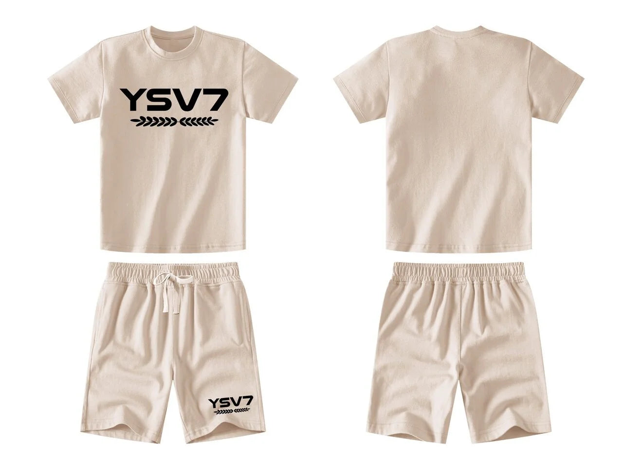 KIDS SHORT SET CHAMPAGNE BEIGE