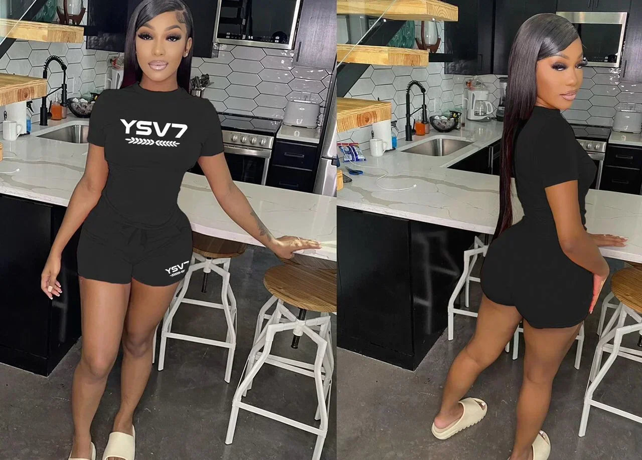 WOMENS BLACK FITTED TWO PIECE WHITE LOGO