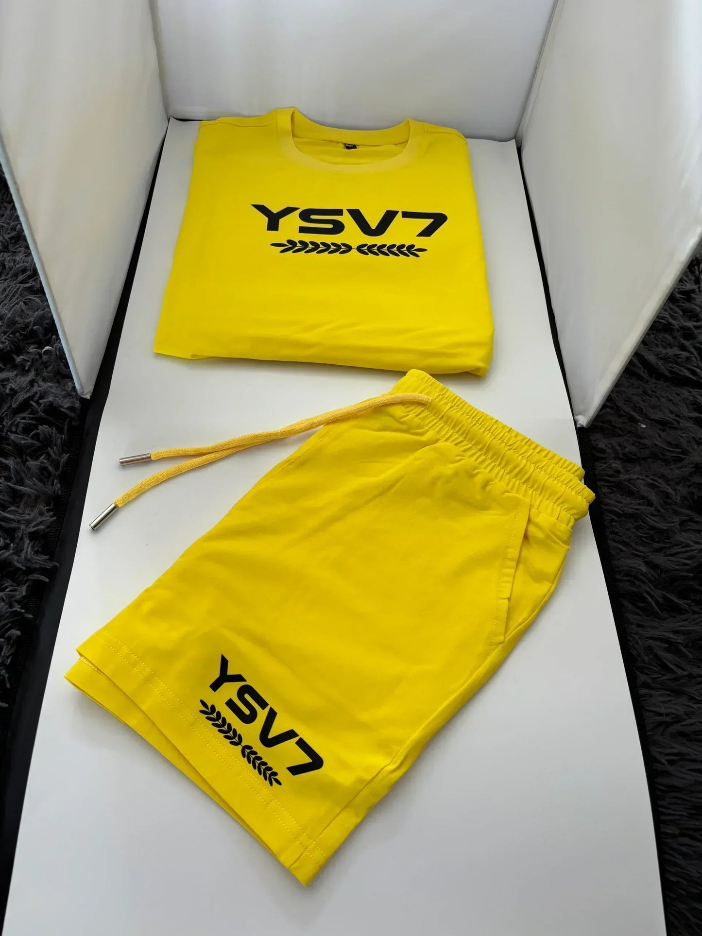 WOMENS FITTED YELLOW TWO PIECE BLACK LOGO