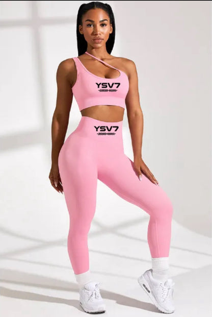 SHAPEWEAR BABY PINK SPORTS BRA TOP AND LEGGINGS