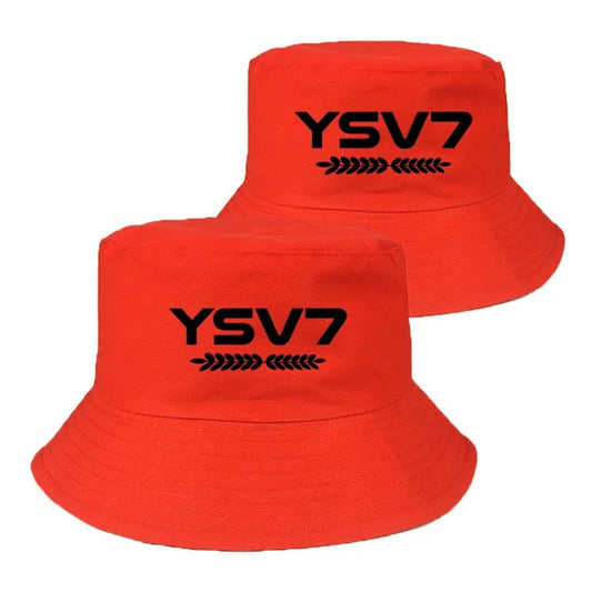 UNISEX RED BUCKET HAT BLACK LOGO